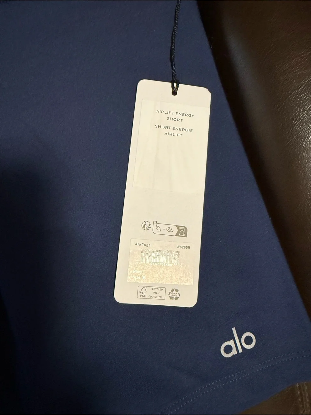 ALO Yoga Navy High-Waist Air Lift Energy Bike Shorts - Picture 2 of 6